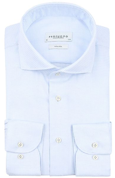 Profuomo Dobby Mouliné Hemd Print Hellblau   - Größe 43 günstig online kaufen