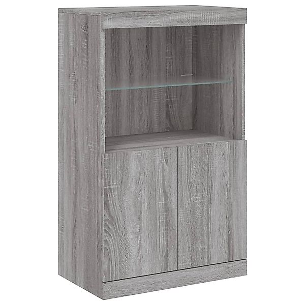 vidaXL Sideboard Sideboard mit LED-Leuchten Grau günstig online kaufen