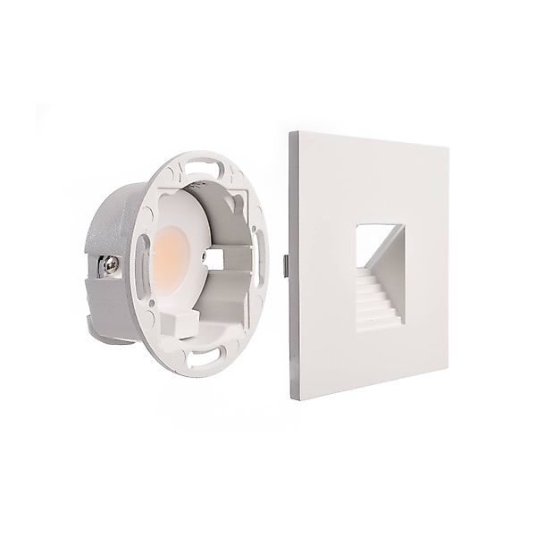 LED-Wandeinbaulampe SET Alwaid, weiß 8 x 8 cm, Stufe 2.700 K günstig online kaufen