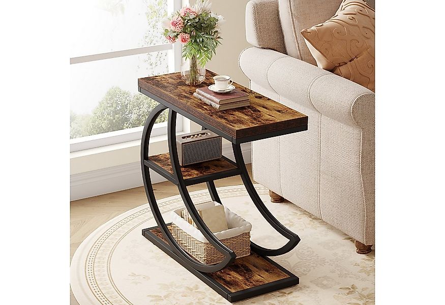 Tribesigns Beistelltisch Industrielle Beistelltische mit 3 Ablageflächen Co günstig online kaufen