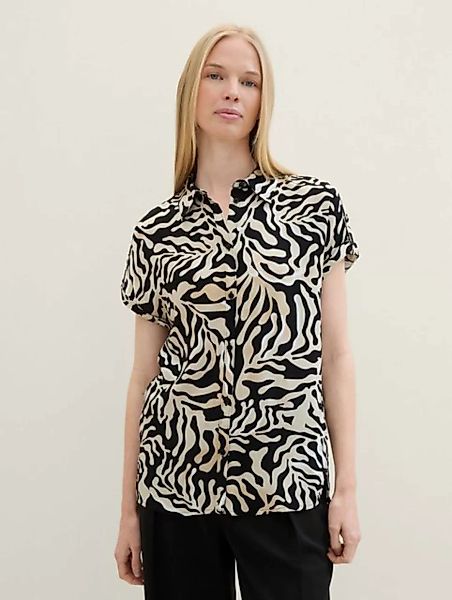 TOM TAILOR Kurzarmbluse Loose Fit Bluse aus Viskose günstig online kaufen