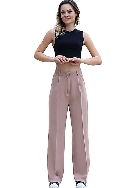 fashionshowcase Palazzohose Damen mit hohem Bund - Elegante Marlene-Hose mi günstig online kaufen