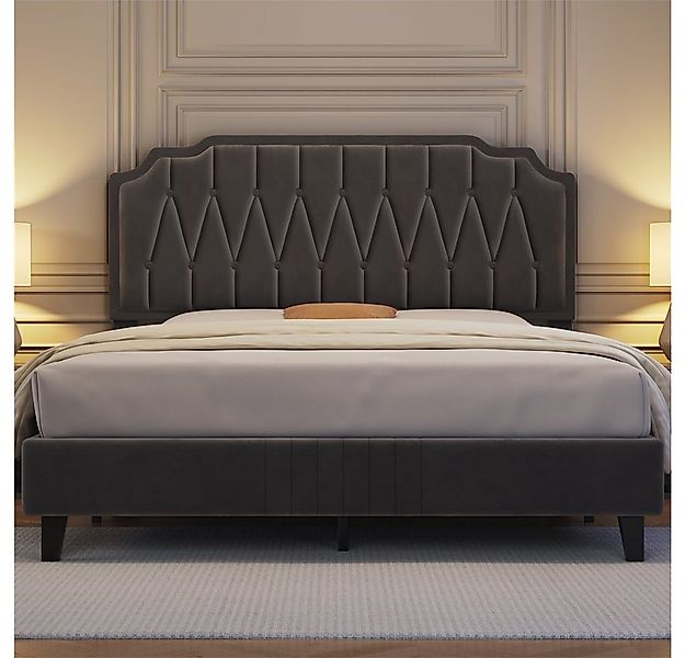 Yaheetech Polsterbett Bettgestell, Doppelbett 160 × 200 cm mit höhenverstel günstig online kaufen
