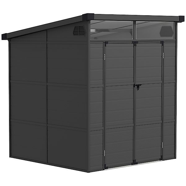 Outsunny Gerätehaus Kunststoff 3,24m³ 190x191x215cm Geräteschuppen mit Pult günstig online kaufen