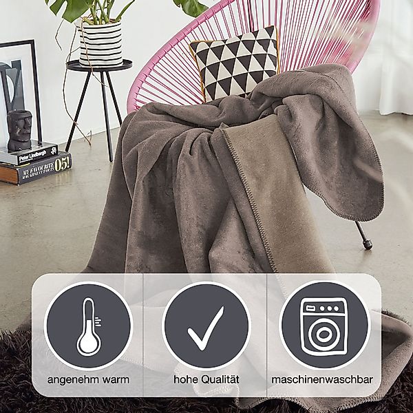 IBENA Wohndecke »Wohndecke Doubleface Dublin«, in trendigen Farben günstig online kaufen