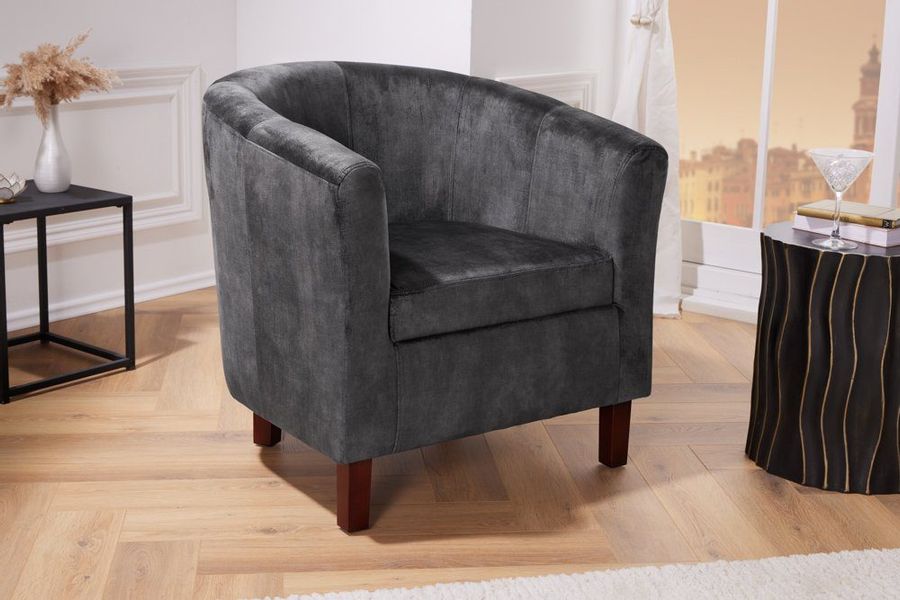 riess-ambiente Loungesessel HEMINGWAY dunkelgrau / braun günstig online kaufen