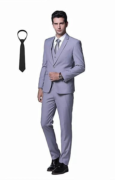 Allthemen Anzug 4-teilig (4 tlg, Sakko & Weste & Hose & Krawatte) Herren An günstig online kaufen