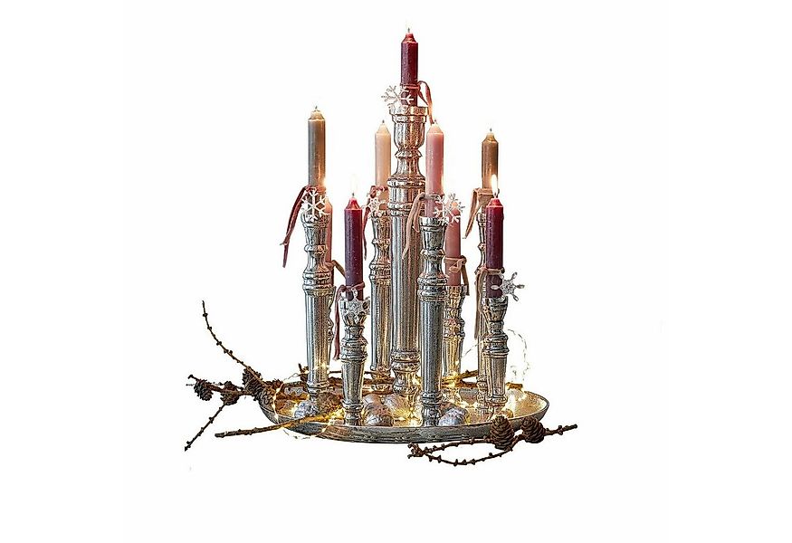 Mirabeau Kerzenständer Kerzenhalter Calcot antiksilber günstig online kaufen