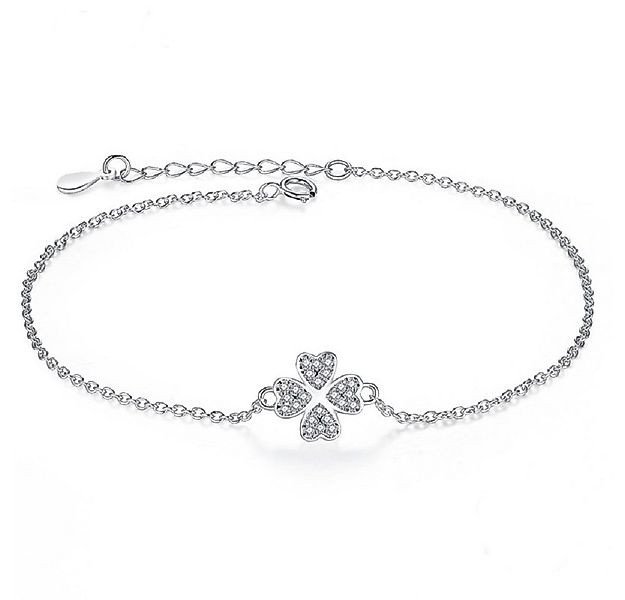 PANDACHARMS Silberarmband Armkettchen Kleeblatt, 925 Silber mit Zirkonia, L günstig online kaufen