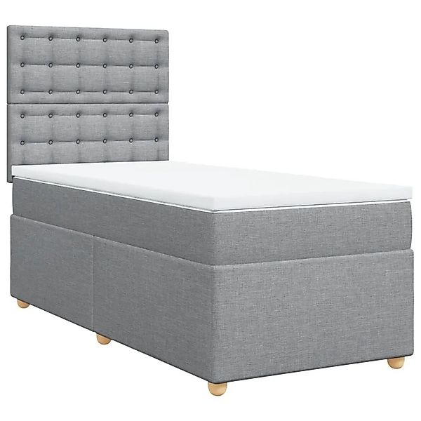 vidaXL Boxspringbett mit Matratze Hellgrau 90x200 cm Stoff 3293477 günstig online kaufen