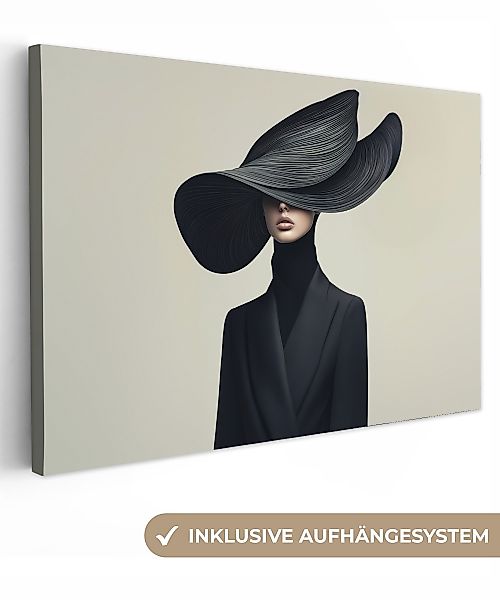 OneMillionCanvasses® Leinwandbild Schwarz - Frau - günstig online kaufen