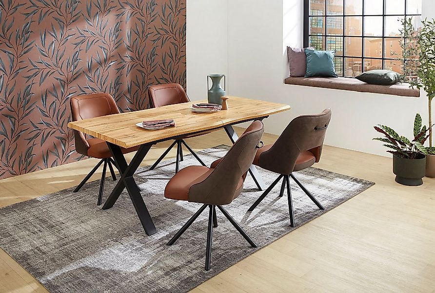 Jockenhöfer Gruppe Esstisch Martin, Ausziehtisch in Baumkantenoptik, 2 Größ günstig online kaufen