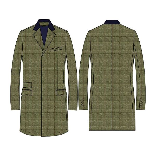 Hackett Window Pane Covert Mantel 40 Khaki Green günstig online kaufen