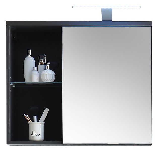 BEGA BBK Badezimmerspiegelschrank in Glas Grau mit Absetzungen in Grau. Abm günstig online kaufen
