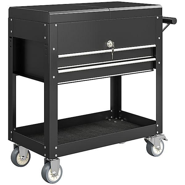 HOMCOM Werkstattwagen mit 2 Schubladen, Werkzeugwagen leer abschließbar mit günstig online kaufen