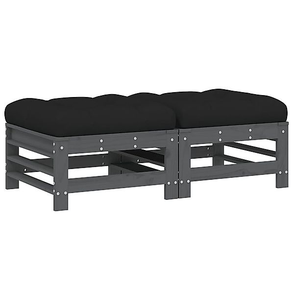 vidaXL Sofaelement Gartenhocker mit Kissen 2 günstig online kaufen