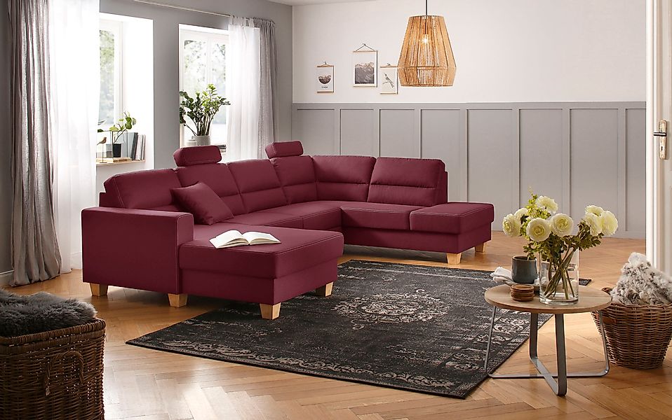Home affaire Wohnlandschaft »Navan, komfortabel mit viel Platz, U-Form«, wa günstig online kaufen