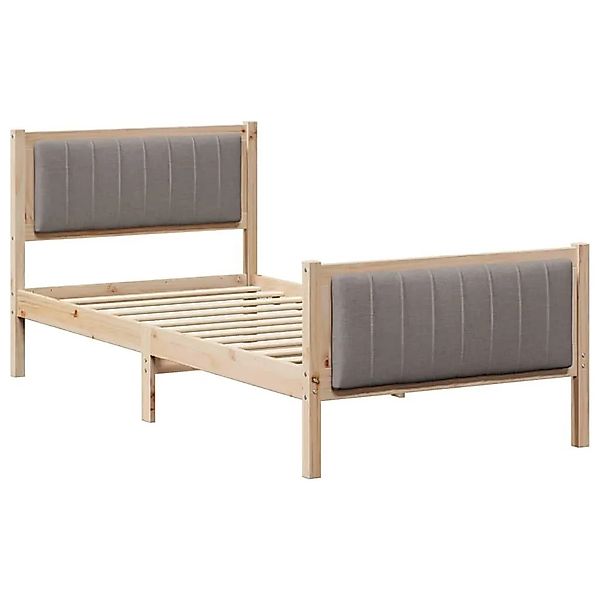 vidaXL Bettgestell Braun und Taupe 90 x 190 cm Massivholz Kiefer 878507 günstig online kaufen