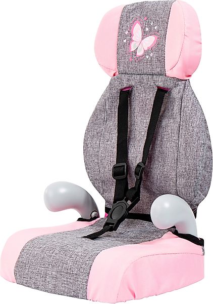 Bayer Puppen Autositz Deluxe grau/rosa Schmetterling günstig online kaufen