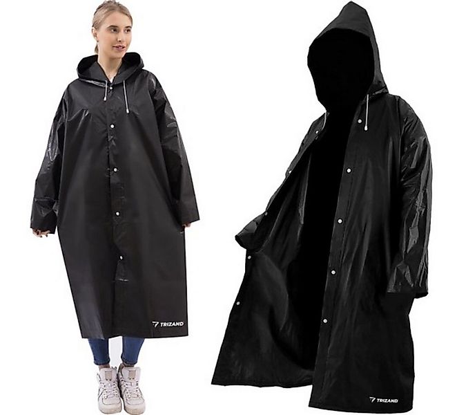 Trizand Regenjacke Fahrrad Regenmantel Regenponcho mit Kapuze Festival Camp günstig online kaufen