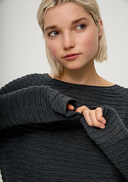 QS Longpullover Strickpullover Pullover aus Viskosemix günstig online kaufen
