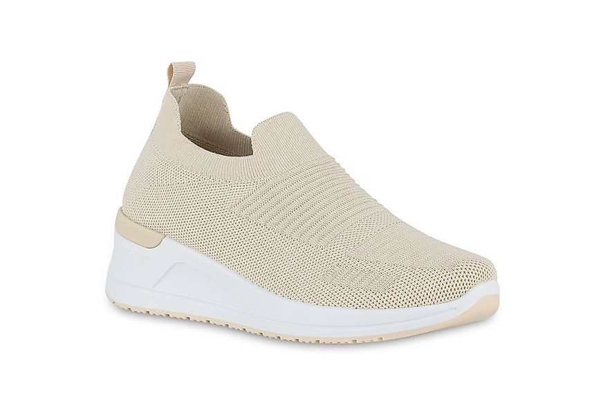 VAN HILL 840955 Wedgesneaker Damen Sneaker Wedges Bequem Strick Keilsneaker günstig online kaufen