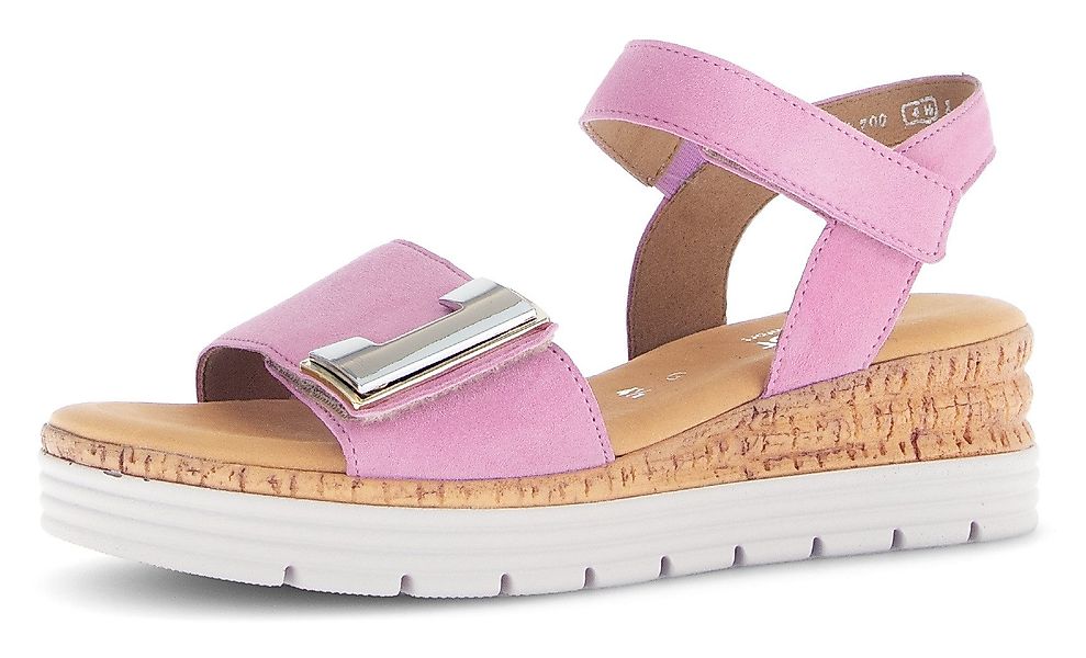 Gabor GENUA Keilsandalette, Riemchensandale, Komfortschuh, Schmuckelement, günstig online kaufen