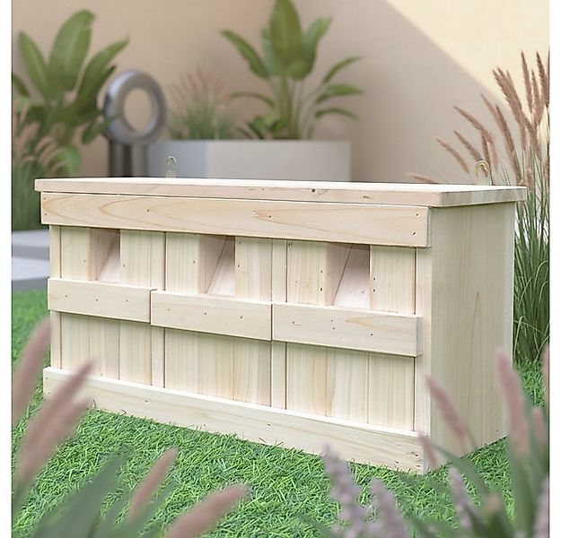 Melko Nistkasten Nistkasten Vogelhaus Nisthöhle 3 Nistkammern & Türen Holz günstig online kaufen