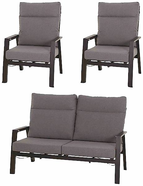 Siena Garden Gartenlounge-Set "Valencia" 1x Bank, 2x Sessel, 3 Stk. tlg. Al günstig online kaufen