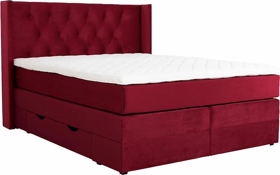 Home affaire Boxspringbett »Elegance« mit schöner Knopfheftung, in den Härt günstig online kaufen