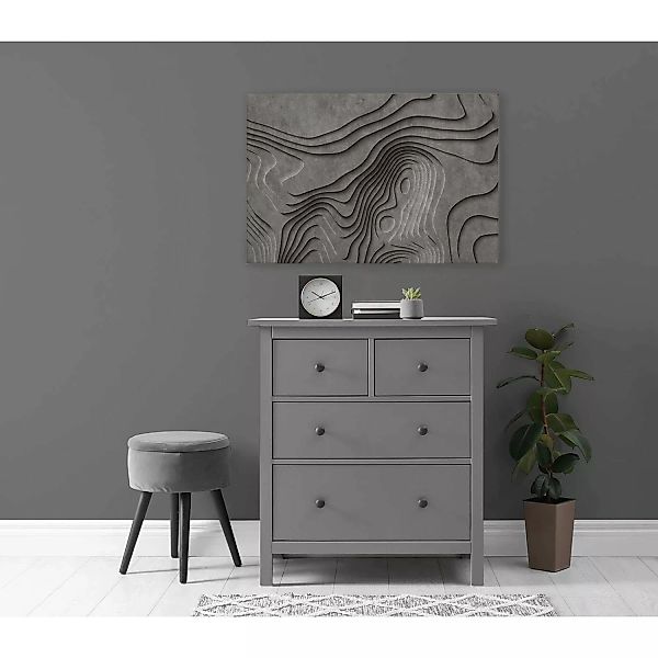 Bricoflor 3D Bild In Betonoptik Ideal Für Wohnzimmer Und Büro Modernes Wand günstig online kaufen