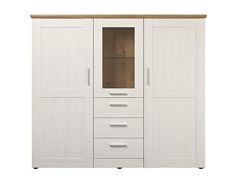 trendteam Vitrine Highboard Shade, Andersen Pinie weiß / Artisan Eiche, Lan günstig online kaufen