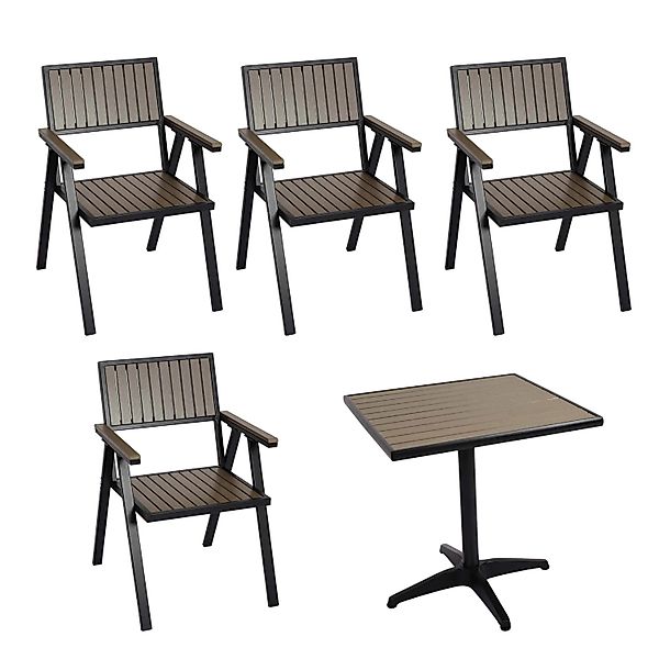 Proregal 4er-Set Gartenstuhl+Gartentisch HxBxT 87x57x53 cm Gastro Outdoor-B günstig online kaufen
