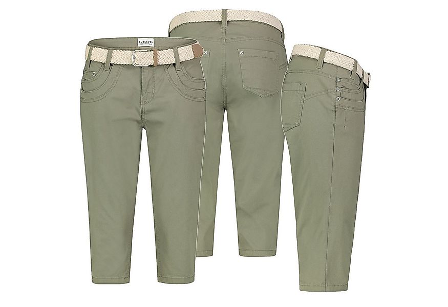SUBLEVEL Bermudas Damen Short Bermuda 3/4 Hose Sommer Chino Stoff Hose mit günstig online kaufen