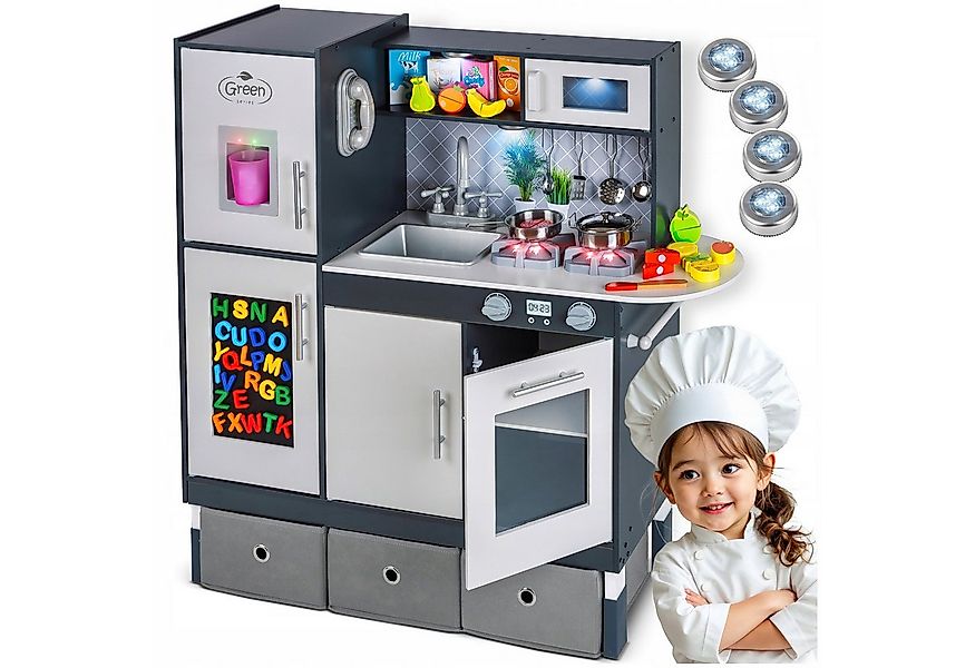 Green Series Spielküche Große Holz Spielküche – LED & Sound – Kinderküche h günstig online kaufen