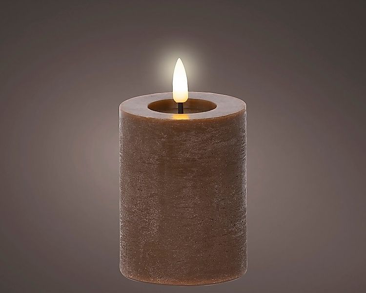 Lumineo LED-Christbaumkerzen Lumineo LED Wachskerze Dunkelbraun 11,3 x 7 cm günstig online kaufen