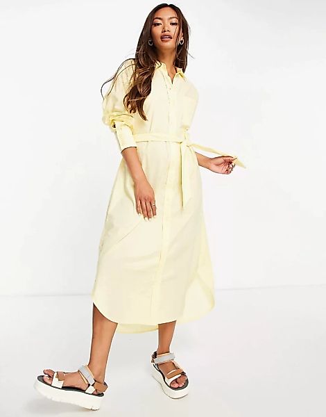 Mango – Oversize-Hemdkleid in Gelb günstig online kaufen