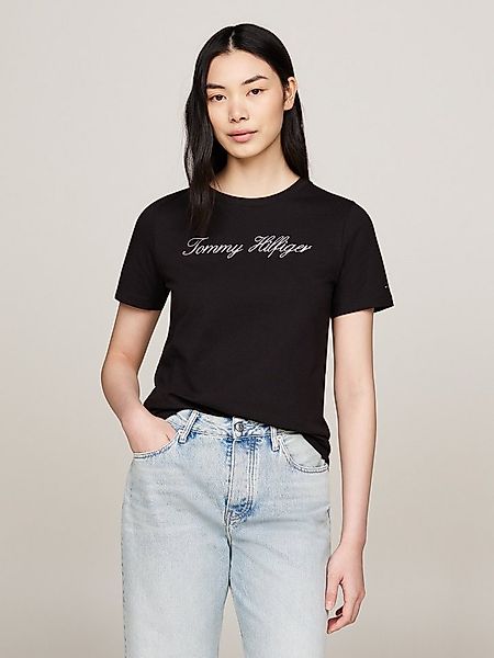 Tommy Hilfiger T-Shirt NOS SCRIPT REGULAR C-NK SS mit Rundhals und kontrast günstig online kaufen