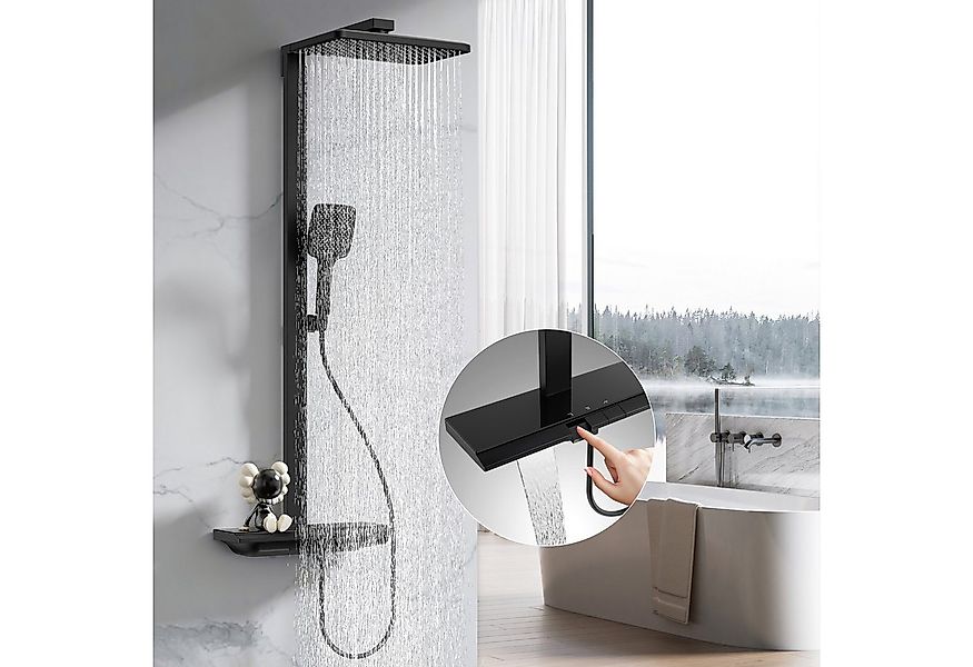 HOMELODY Duschsystem mit Thermostat und Ablage Duschsäule mit Regendusche u günstig online kaufen