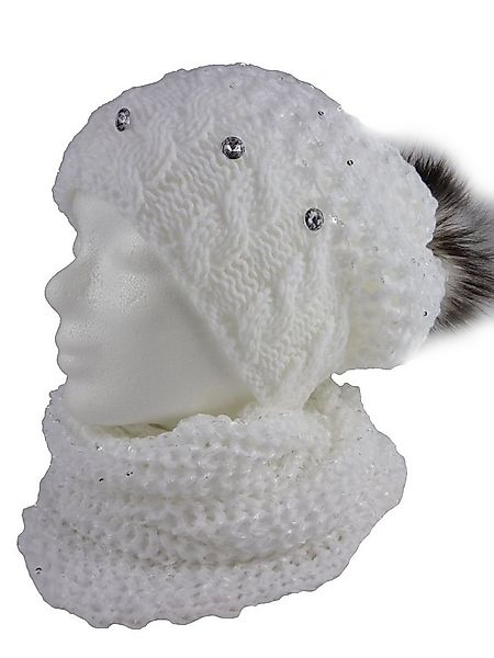 Taschen4life Strickmütze Tammy Damen Mütze & Schal Set (2 teilig, Strickmüt günstig online kaufen