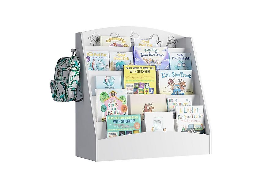 radelldar Bücherregal Kinderregal, mit 5 Ablagen & 2 Haken, Holz, 80x30x75c günstig online kaufen