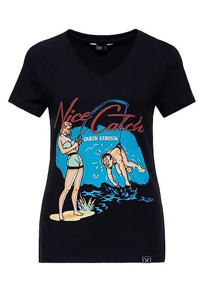 QueenKerosin Print-Shirt Nice Catch (1-tlg) mit humorvollem Print günstig online kaufen