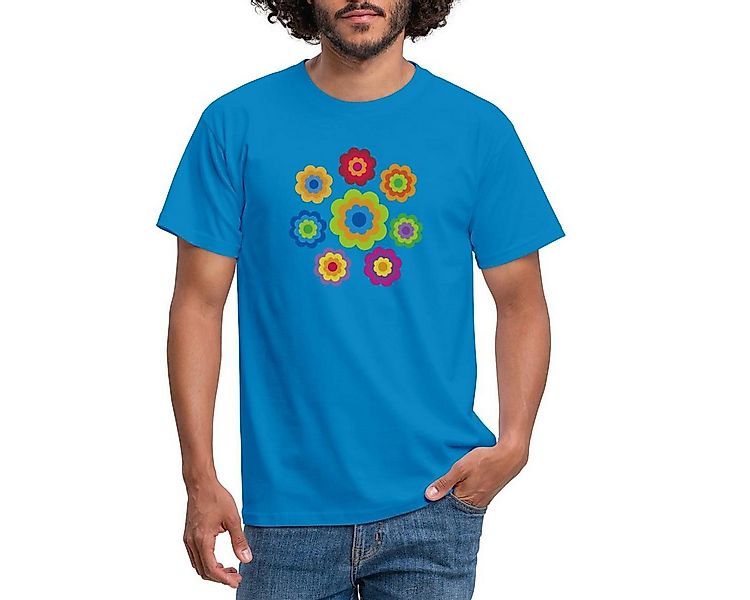 Spreadshirt T-Shirt 70er Jahre Hippie Flower Power Kostüm Blumen Fasching M günstig online kaufen