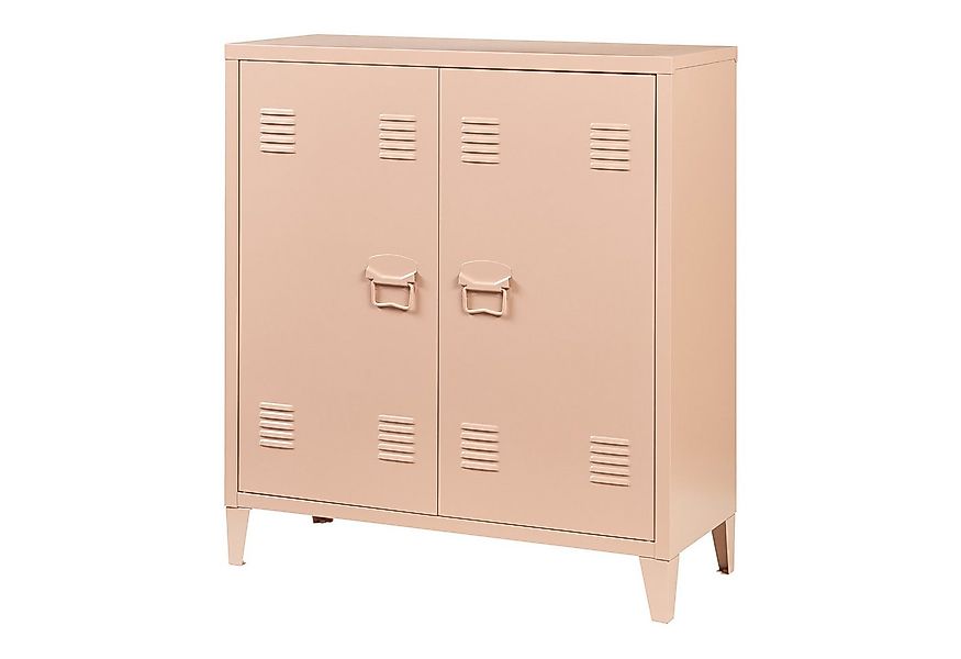 en.casa Aktenschrank »Oripää« mit 2 Türen Stahl 90x80x33 cm Hellbraun günstig online kaufen