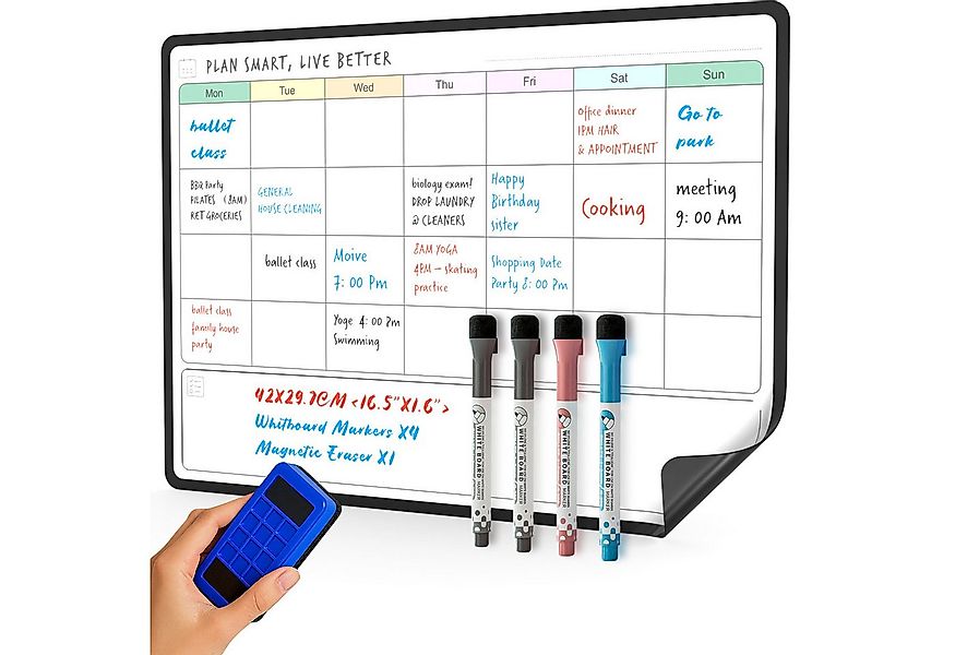 Comfy Mate Magnettafel Whiteboard Magnetisch A3 Monatsplaner für Kühlschran günstig online kaufen