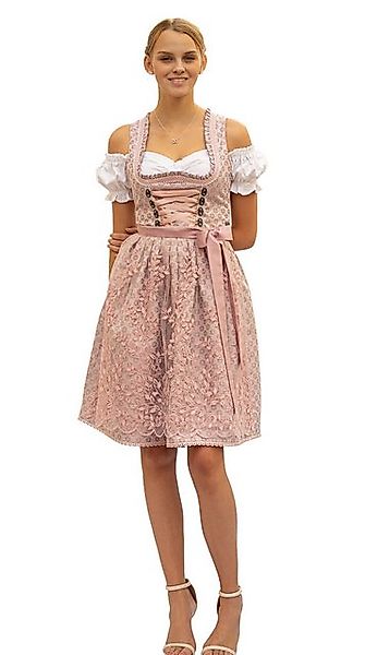 Entari Dirndl 544GT Aphrodite Trachtenkleid Altrosa geblümt (2tlg) günstig online kaufen