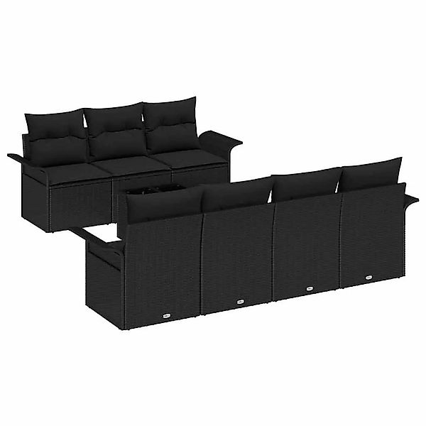 vidaXL Gartensofa-set mit Kissen 8-Tlg Schwarz Poly-Rattan 3353942 günstig online kaufen