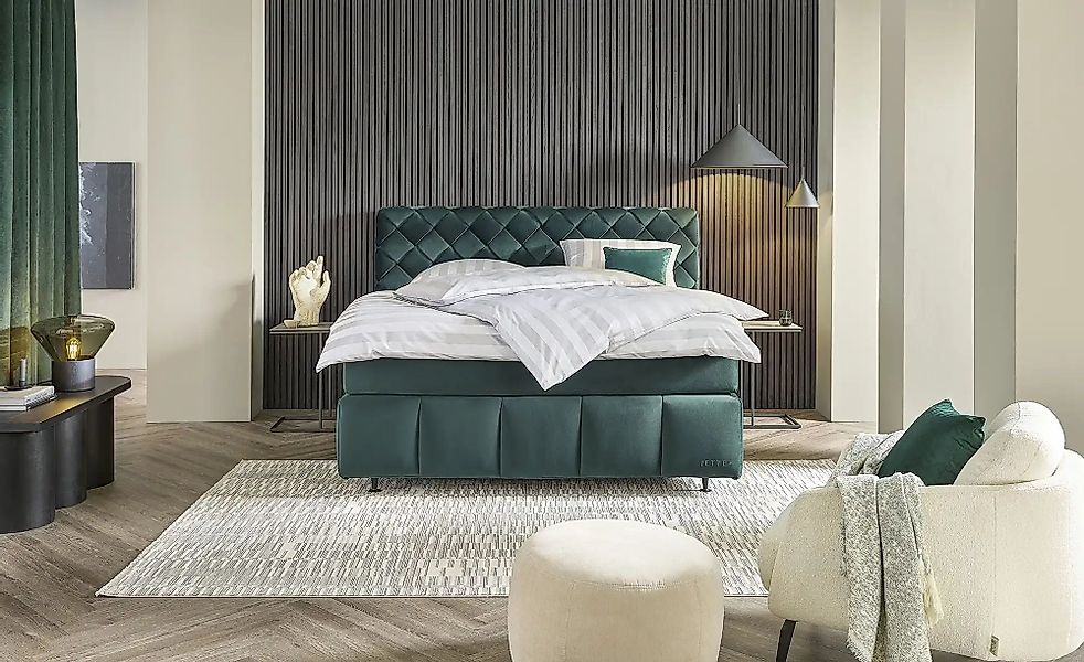 Jette Home Boxspringbett  Braid ¦ grün ¦ Maße (cm): B: 182 H: 123 Betten > günstig online kaufen