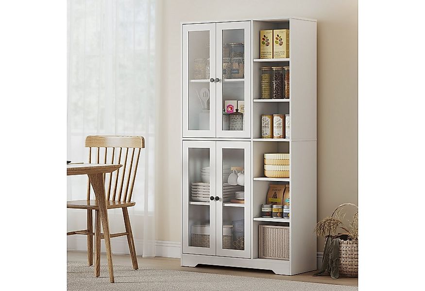 HOMCOM Küchenbuffet 172 cm groß (Schrank mit Glastüren, 1-St., Hochschrank) günstig online kaufen