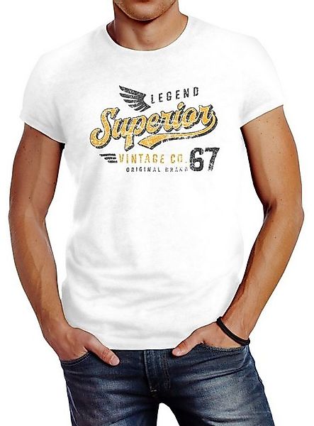 Neverless Print-Shirt Neverless® Herren T-Shirt Vintage Retro Motiv Schrift günstig online kaufen